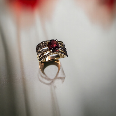 #4499 Red Garnet ring appraised at $2450 buy now for only $735!