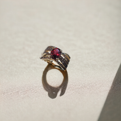 #4499 Red Garnet ring appraised at $2450 buy now for only $735!