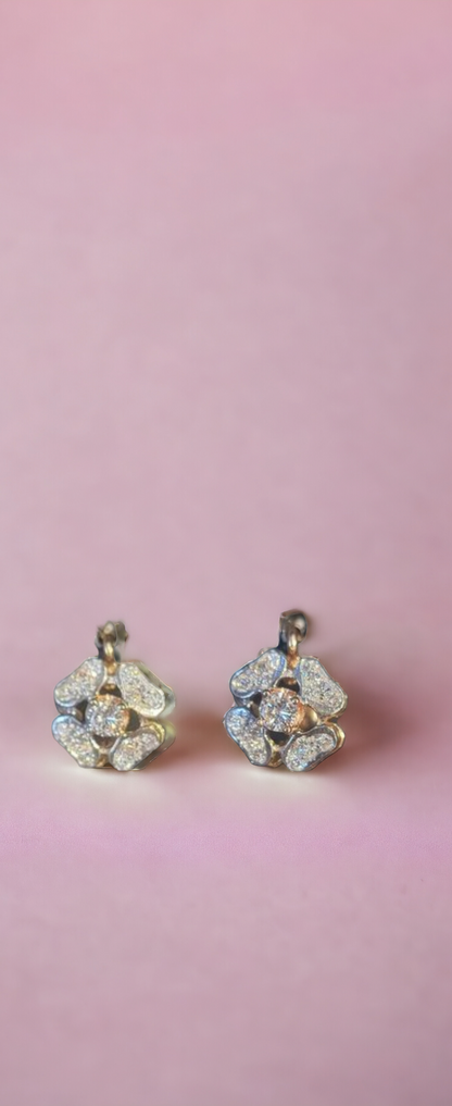 #5106 diamond flower earrings on sale was $2200 now only $1100