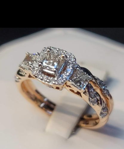 #5070 rose gold engagement ring with band appraised at $5100 purchase for just $2100