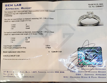 #4840 18kt diamond engagement ring appraised at $9200 purchase for only $2950