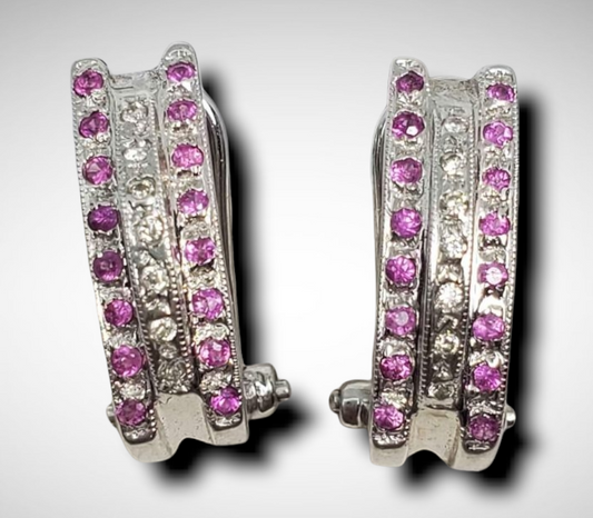 4588 pink sapphire and diamond earrings appraised at $2550