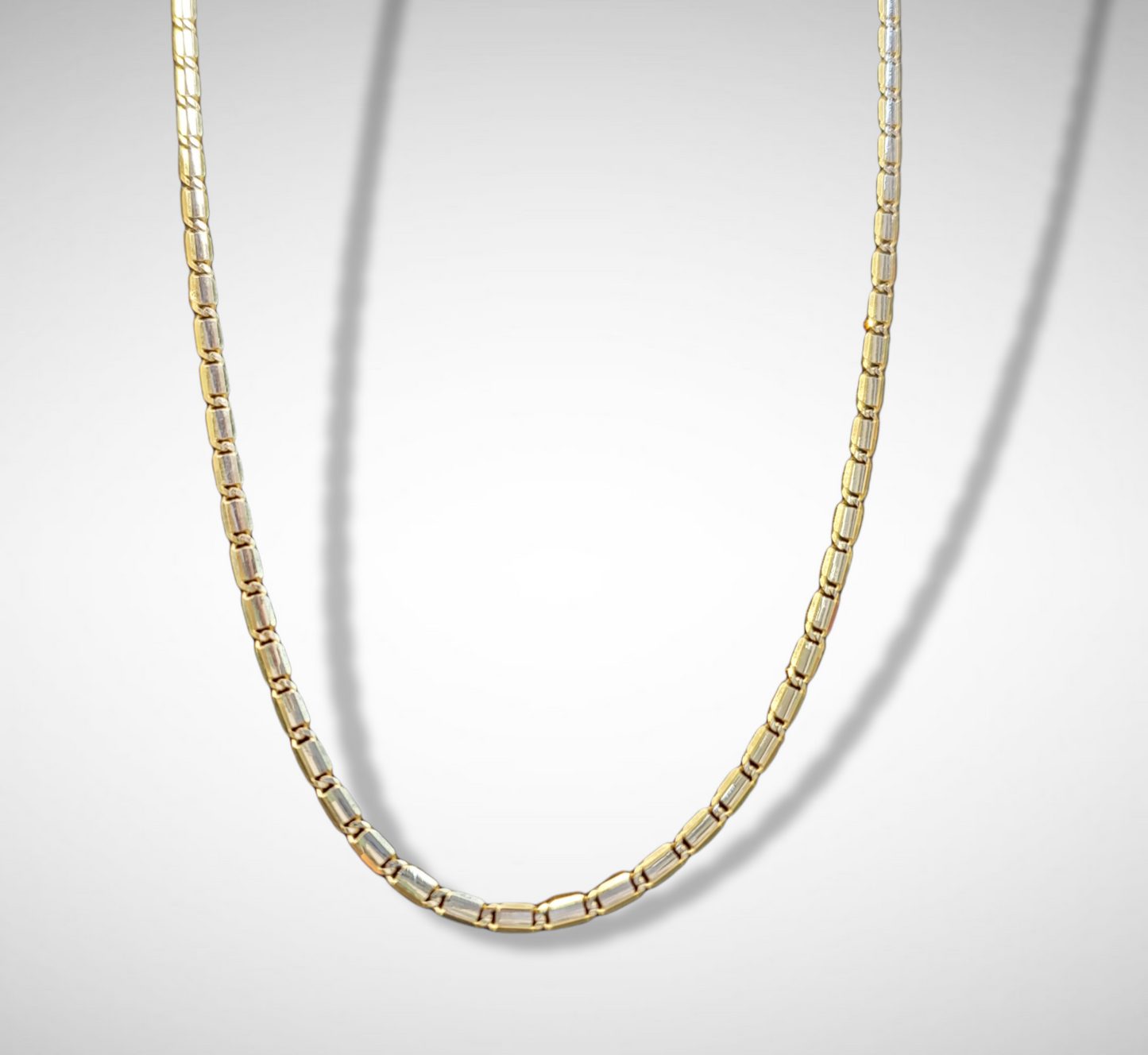 #4266 white and yellow gold chain