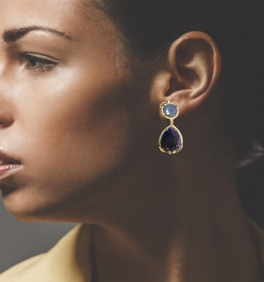 #4883 natural sapphire earrings appraised at $8500 purchase for just $3400