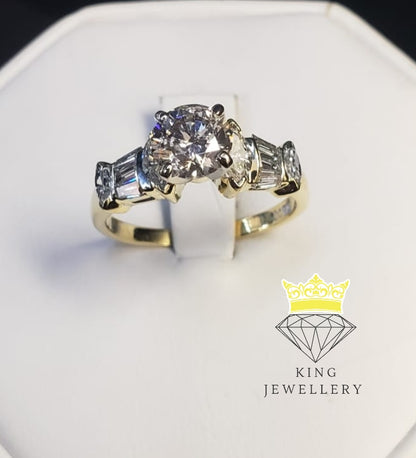 18Kt Yellow and White Gold Diamond Ring #4246