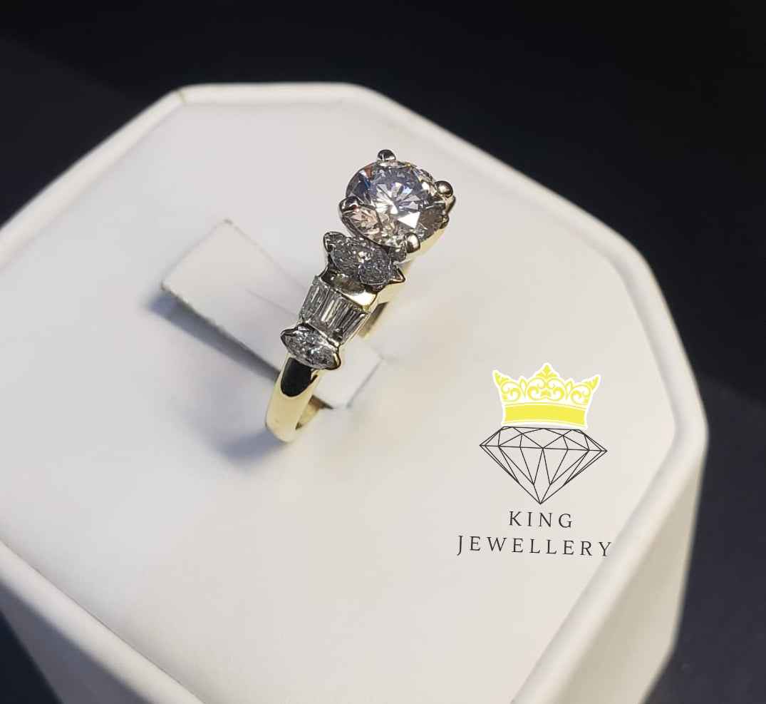 18Kt Yellow and White Gold Diamond Ring #4246