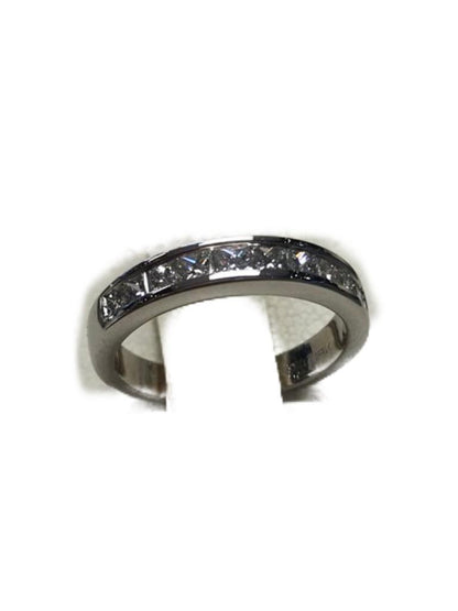 14Kt White Gold And Diamond Band #4111