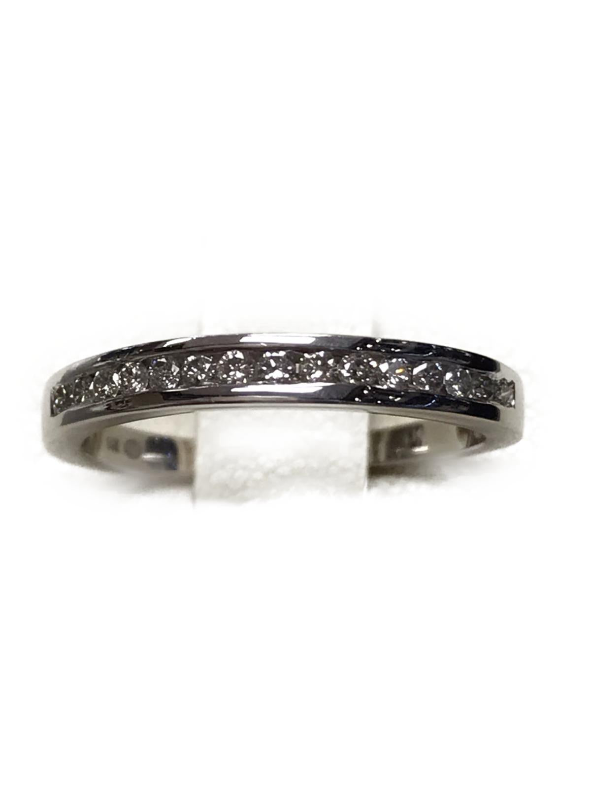 14Kt White Gold And Diamond Band #4110